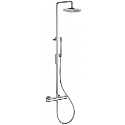 Paffoni Light komplet brusesystem m/termostat og 225mm hovedbruser i krom