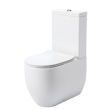 Lavabo Flo Gulvstående Back-To-Wall toilet inkl. softclose toiletsæde, Mathvid