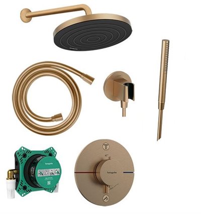 hansgrohe ShowerSelect Comfort S brusesystem til indbygning - Børstet bronze