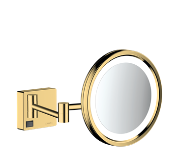 hansgrohe AddStoris Barber-/kosmetikspejl med LED-lys i poleret guld-optik PVD
