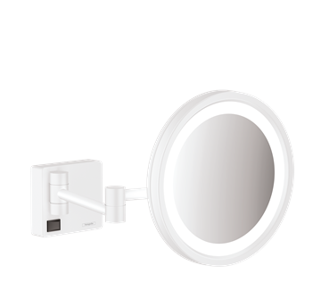 hansgrohe AddStoris Barber-/kosmetikspejl med LED-lys i mat hvid
