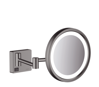 hansgrohe AddStoris Barber-/kosmetikspejl med LED-lys i børstet sort krom PVD