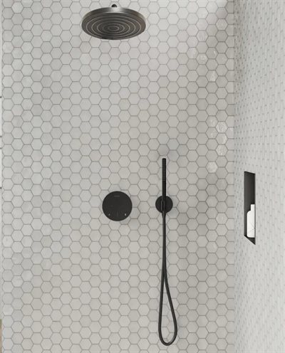 hansgrohe Ecostat Comfort S brusesystem til indbygning komplet - Mat sort