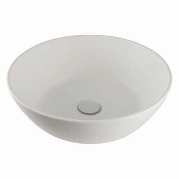Lavabo fritstående håndvask Ø45x15 cm i Hvid Solid-surface