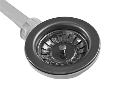 Nordic K strainer og firkantet overløb, gun metal - PVD 