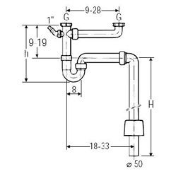 Geberit køkken vandlås dobbelt 1½