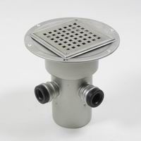 Blücher Square gulvafløb med lodret Ø110 mm afløb og sideindløb samt smøremembran.