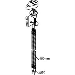 Damixa Rep.sæt slange PEX M10*1-450MM Ø10