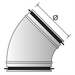 Ventilations bøjning BU 45gr. - Vælg variant