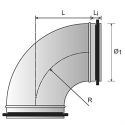 Bøjning BU 90gr. - Bøjning BU 160mm - 90gr.