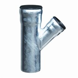 GM-X grenrør 45 gr. i galvaniseret stål - GM-X grenrør 45 gr. 100 - 50mm i galv. stål