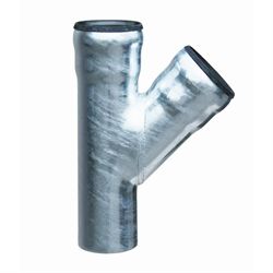 GM-X grenrør 45 gr. i galvaniseret stål - GM-X grenrør 45 gr. 50mm i galv. stål