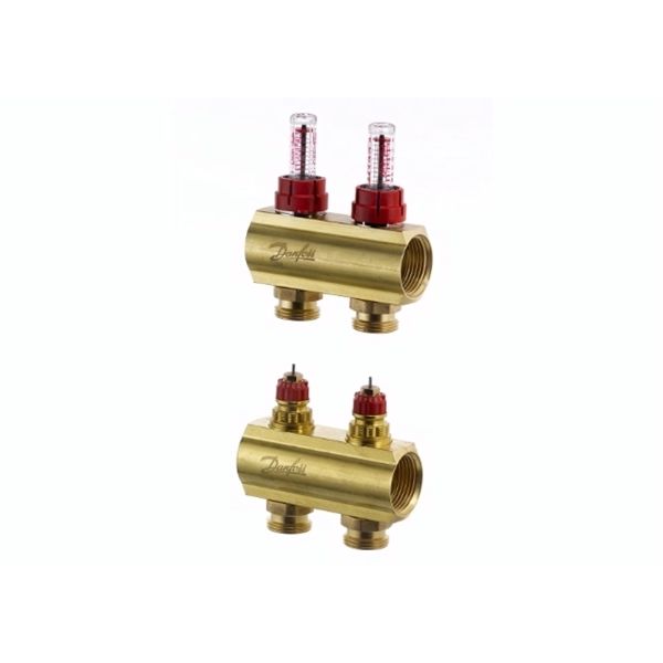 Danfoss Gulvvarmemanifold 2 + 2 med flowmåler - Danfoss Gulvvarmemanifold 2 + 2 med flowmåler