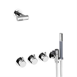 Vola batteri med hånd-og hovedbrus - flere variant - 871-081D i Rustfrit stål (dobbelt hovedbruser)