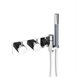 Vola 673k brusebatteri med håndbruser - I børstet krom 673K-20