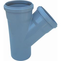 Grå PP grenrør grå 75/75 mm - 45 grader