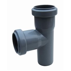 Grå PP grenrør 110/110 mm - 87,5 grader