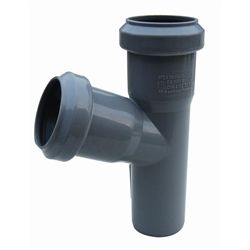 Grå PP grenrør 110/110 mm - 67,5 grader