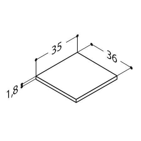 Topplade i folieret MDF 35 cm - Vælg variant