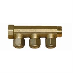 Fordelerrør til alu-pex 3/4" 16mm - 3 afgange
