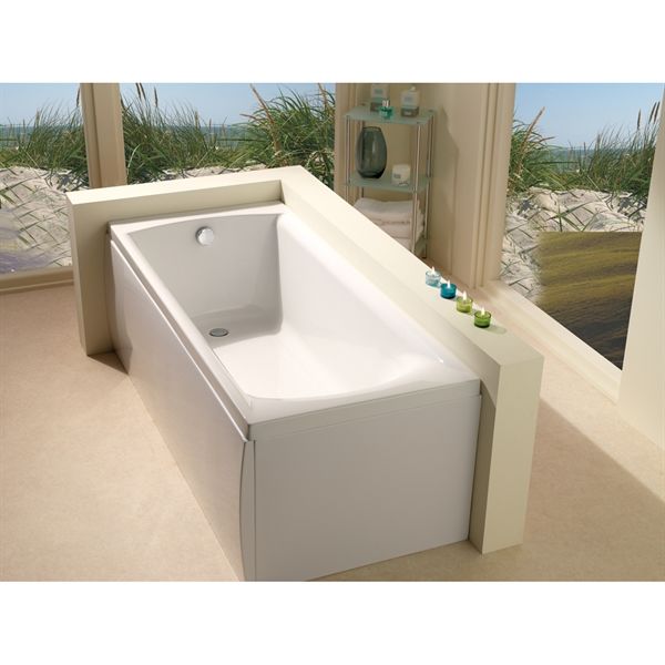 Strømberg Sigma rektangulært badekar med afløb - 1800x800 mm