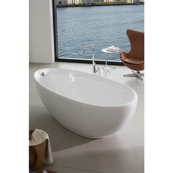 Strømberg Laguna fritstående badekar med ét ryglæn