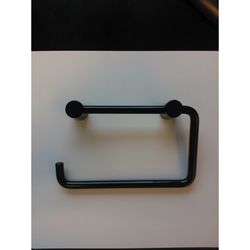 Vola T12 Toiletpapirholder uden bagplade  - Blank Sort (farve nr. 17)