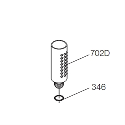 Vola VR702D brusehoved med silikone dyser - I messing 