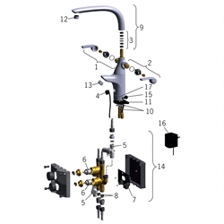 Oras komplet overdel, varm for Oras Ventura 8020 - Krom - 199078V nr. 1 på billedet