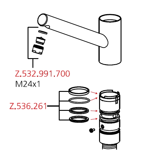 KWC O-ringe for svingtud