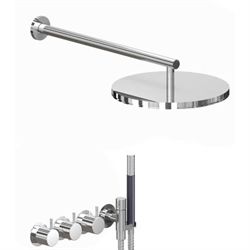 Vola 5471R-061 Termostatbatteri Hoved-& Håndbruser - Krom 