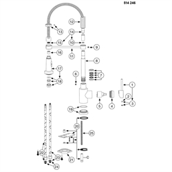 Reservedele til Blanco Master-S Semi-Profi - Nr. 17 brusehoved i rustfrit stål
