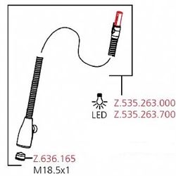 KWC Komplet slange med lys for Eve   - Krom 