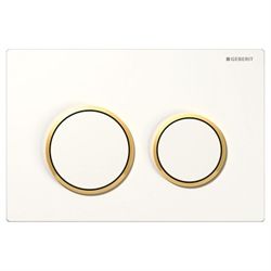 Geberit Omega 20 Round Betjeningsplade - Hvid/guld/hvid