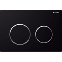 Geberit Omega 20 Round Betjeningsplade - Sort/krom/sort