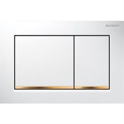 Geberit Omega 30 Square Betjeningsplade - Hvid/guld/hvid