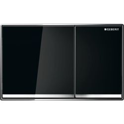 Geberit Omega 60 Betjeningsplade - plan med væggen - Sort glas