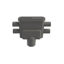 Unidrain 1414 Udløbshus 75mm Dobbelt Sideindløb - Lodret afløb