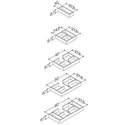 Dansani bakker til skuffeskabe med en dybde 44 cm - 10 cm bredde