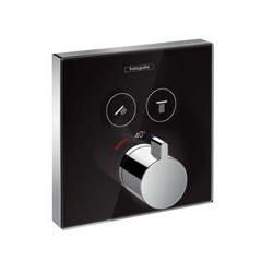 Hansgrohe ShowerSelect Glas termostat med omskifte - Sort/krom - 15738600