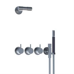 Vola termostat hånd & dobbelt hovedbrus 5471R-081D - I Rustfrit stål 5471R-081D-40