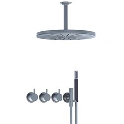 Vola 5471R-061A Termostatbatteri Hoved-& Håndbrus - mat sort