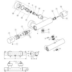 Børma termostat reservedele - Nr. 12 Ventiloverdel A963033NU