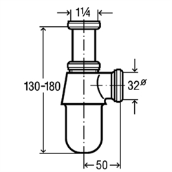 Forkromet pungvandlås 32 mm