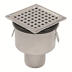 Blücher Square 75 mm afløbsskål til beton, uden studs, lodret