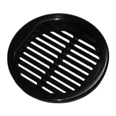 Skabsrist Ø30 mm, sort, 6 stk. Huldiameter Ø25 mm.