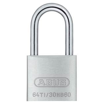 ABUS titalium hængelås 64TI/40, høj bøjle 40 mm, ensluk. 6411