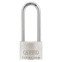 ABUS titalium hængelås 64TI/40, høj bøjle 63 mm, ensluk. 6413