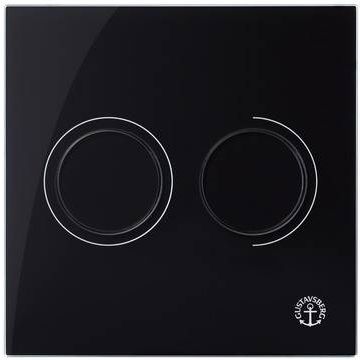 Gustavsberg Triomont XS fronttryk duo-skyl pneumatisk i sort glas