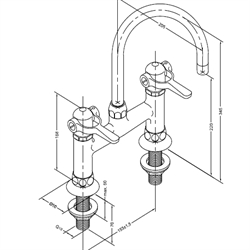 Toni SP Tohuls køkkenbatteri med Ø 200mm svingtud